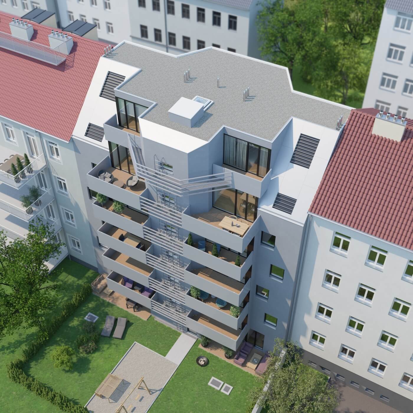 Neubauprojekt Penthouse Anlegerwohnungen Eigentumswohnungen Albrechtskreithgasse 38